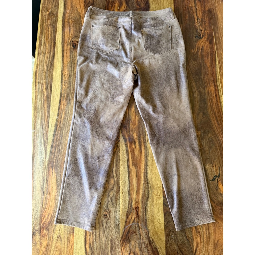 Chico's Womens Faux Leather Pants Tan Brown Size 2.5R 14 Western coastal Cowgirl - Picture 8 of 8